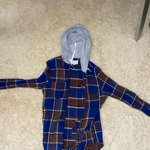 Flannel and Hoodie in 1